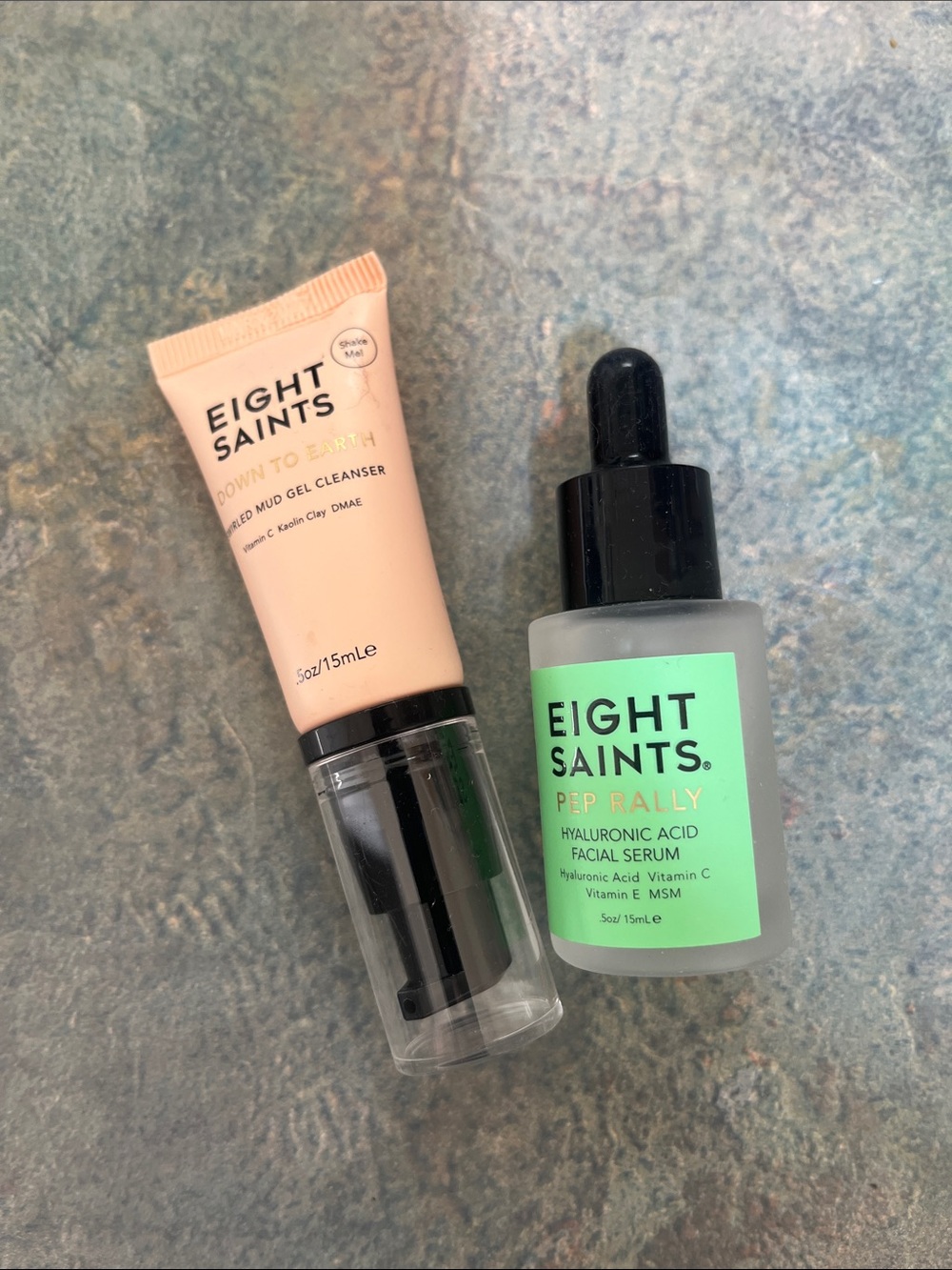 Eight Saints Pep Rally Hyaluronic Acid Serum & Down to Earth Cleanser (minis)